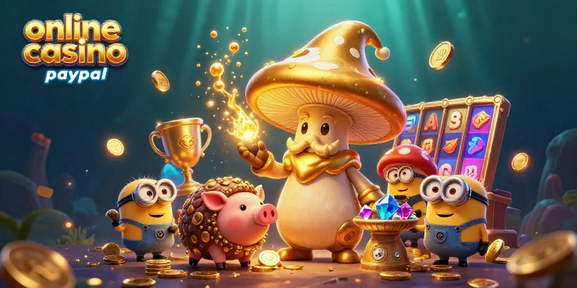 Engage in thrilling gameplay at an online casino paypal with a golden wizard and magical elements.
